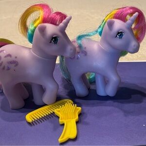 Two My Little Pony Lavender Unicorns with Rainbow Mane, 35th Anniversary-Scented